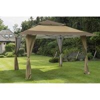Garden Must Haves Got It Covered 4x4m Two Tone Pop Up Gazebo - Taupe and Brown