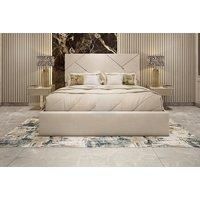 Monaco Luxury Upholstered Bed Frame & Headboard - 5 Sizes & 3 Colours