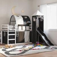 Berkfield Home Bunk Bed without Mattress with Slide White & Black 90x190 cm Single