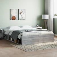 Bed Frame Grey Sonoma 140x200 cm