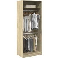 Berkfield Home Wardrobe Sonoma Oak 80x50x200 cm Engineered Wood in Brown | Size: 80 x 50 x 200 cm