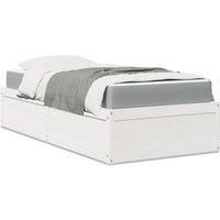 Berkfield Home Bed with Mattress White 90x190 cm Single Solid Wood Pine
