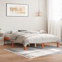 Berkfield Home Bed Frame without Mattress Wax Brown 120x190 cm Small Double Solid Wood Pine