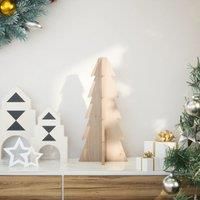 Berkfield Home Wooden Christmas Tree for Decoration 49 cm Solid Wood Pine in Brown