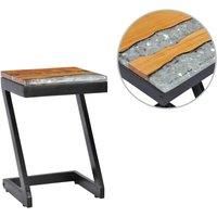 Coffee Table 30x30x50 cm Solid Teak Wood and Polyresin