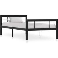 Berkfield Home Bed Frame Black & White Metal 90x200 cm