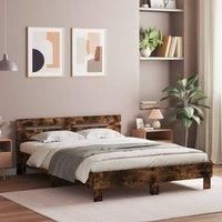 Berkfield Home Bed Frame without Mattress Smoked Oak 140x200 cm in Brown