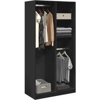 Berkfield Home Wardrobe Black 100x50x200 cm Engineered Wood | Size: 100 x 50 x 200 cm
