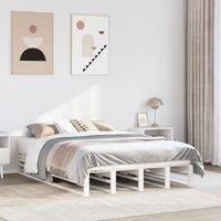 Berkfield Home Bed Frame without Mattress White 135x190 cm Double Solid Wood Pine