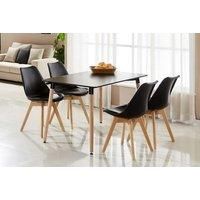 Scandi Round Table & Chairs Set - 8 Chair Colours! - Black