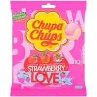 Chupa Chups 10 Strawberry Love Lollipops 120g