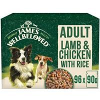 James Wellbeloved Adult Dog Food with Lamb and Chicken in Gravy Pouch 12 x 90 g