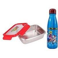 Stor |Young Adult Stainless Steel Rectangular Sandwich Box 1020 Ml Super Mario
