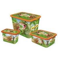 Dinosaurs Set Of 3 Storage Boxes