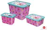 Peppa Pig Set of 3 Mixed Storage Boxes with Lid - Pink
