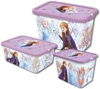Disney Frozen Set of 3 Storage Boxes with Lid- Lilac & White