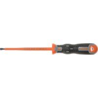 Bahco 33040100 IR033.040.100 Slotted Insulated Screwdriver, Black/Orange, 200/4.0 x 0.8 mm