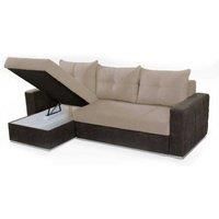 Apex L-Shape Sofa Bed In Brown & Grey - Space-Saving Design