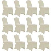 Berkfield Home Chair Cover Stretch Cream 12 pcs
