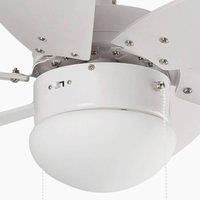 FARO BARCELONA Palao ceiling fan with a light, white
