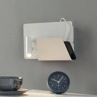 Modern Suau LED wall light with USB charging port