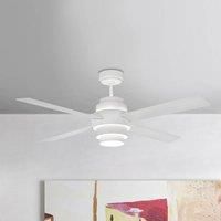 Energy Saving Ceiling Fan with LED Lamp and Remote Disc White 132cm