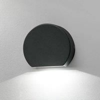 FARO BARCELONA Round Pill LED outdoor wall light in dark grey