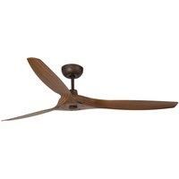 Faro ceiling fan design 152 cm/60". Blades imitation walnut wood,  crankcase basalt grey