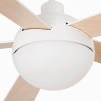 Ventoinha de tecto com luz IZARO - Branco com luz