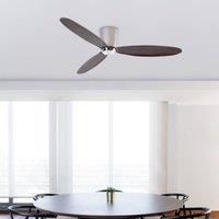 Nias L ceiling fan DC nickel/dark wood