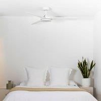 FARO BARCELONA Barth LED ceiling fan with a light, white