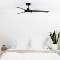 FARO BARCELONA Barth LED ceiling fan with a light, black