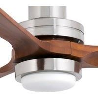 Lantau L ceiling fan LED nickel/dark pine