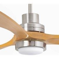 Lantau L ceiling fan LED nickel/light pine
