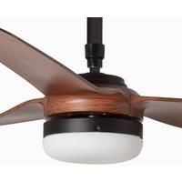 FARO BARCELONA Punt M ceiling fan, DC, black/dark wood