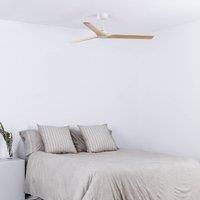 Heywood M ceiling fan, DC white/light wood