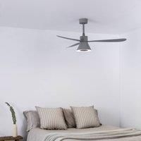 Amelia Cone ceiling fan, LED light, grey