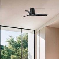 FARO BARCELONA Ceiling fan Hey S, black, DC motor, quiet, 90 cm