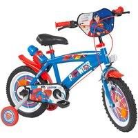 Kids Superman Bike Blue Red 14" Childrens Boys Bicycle w/ Removable Stabiliser