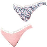 Janira Pack of 2 Coquette Women/'s Mini Panties Cotton JPB4. Women/'s Cotton Panties, Mini Cotton Panties, Women/'s Underwear Pink-Blue