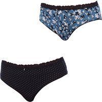 Janira Pack of 2 Brislip Women/'s Panties 31032. Basic Panties for Women, Women/'s Panties, Women/'s Panties, Brislip Panties, Comfortable Underwear for Women, Underwear Panties Blue-Black
