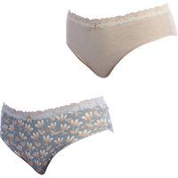 Janira Pack-2 Brislip Coquettes Cotton Panties 1032252 for Women Blue-beige