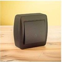 Solera Illuminated Push Button Switch - Graphite Black, Surface Mount, For Home & Commercial DIY Projects