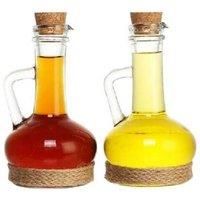 Glass & Cork Oil and Vinegar Tableware Set - 320ml Bottles, Contemporary Kitchen Accessory