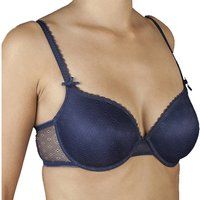Selene MARGARI Women/'s Underwired Padded Bra Blue
