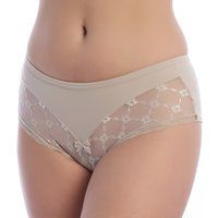 Selene Lace Culotte Panties for Women, Brigitte Model. Elegance, Comfort Beige