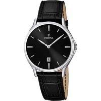 Festina Men's Quartz Watch with Black Dial Analogue Display and Black Leather Strap F16745/5