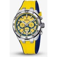 Festina F20671/4 Men's Yellow Chrono Bike Rubber Strap Watch