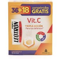 Leotron Vitamin C triple action effervescent tablets 36 + 18 as a gift #Orange