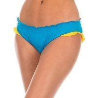 By Basi Ruffle Bikini Brief, Blue/Yellow, S